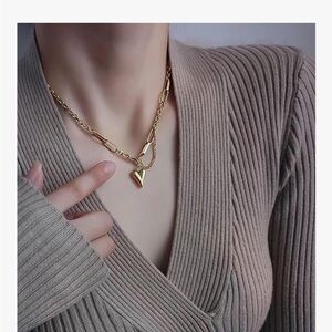 Uncommon James Gold Paperclip Heart Necklace